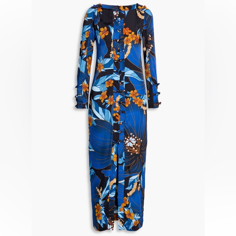Farm Rio pietra vibrant blue maxi dress , size small woman’s dresses